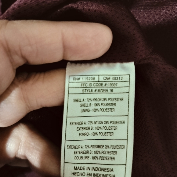 M446)Adidas Men Maroon Burgundy Zip Front Track Hoodie Windbreaker Medium - Picture 11 of 11